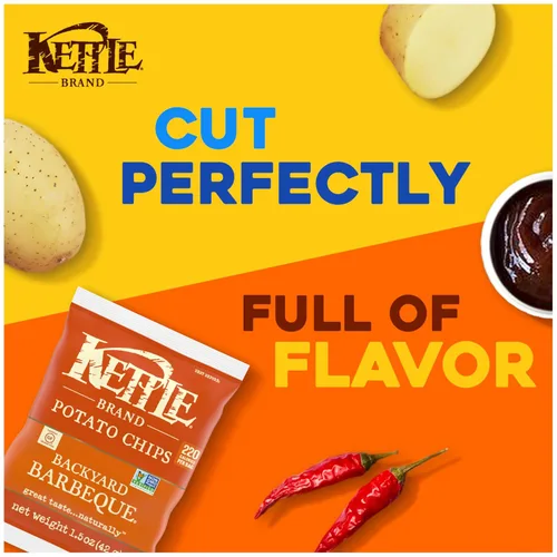 Vista 4 de Kettle Brand Papas Fritas, Backyard Barbeque Kettle Chips, Bolsa de Aperitivos, 1.5 Oz
