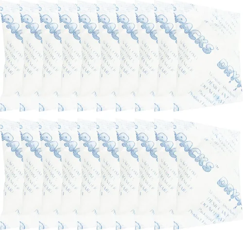 Vista 2 de Paquetes secos de gel de sílice de 3 gm, de algodón, Blanco, Paquete de 20