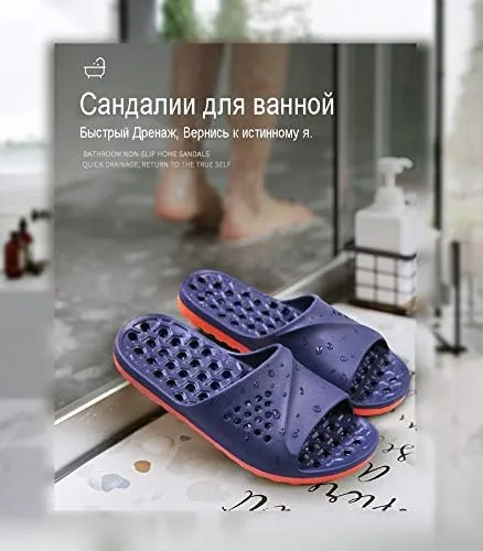 Vista 5 de Zapatillas de baño para playa, para hombre, casuales, antideslizantes, deslizantes para masaje de verano, chanclas de moda, suela suave