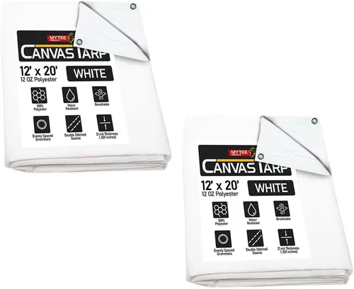 Vista 64 de Mytee Products Lona de lona marrón oscuro de 6 x 8 pies de 12 onzas, resistente al agua y transpirable, lonas resistentes, cubierta de lona