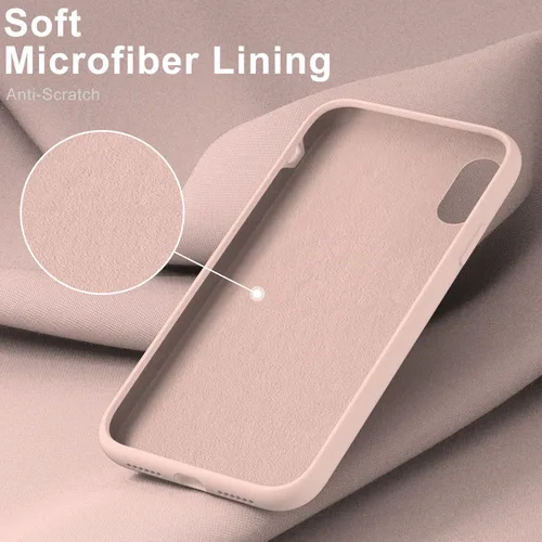 Vista 4 de bemal Funda para iPhone XR,Silicona líquida de ajuste delgado,Protector de pantalla Rosa bebé