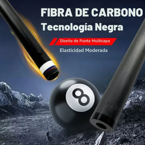 Vista 4 de Carbon Fiber Pool Cue Stick 11.5mm 12.5mm Low Deflection Pool Stick with Wood Butt Professional Cue Stick with Adjustable Extension