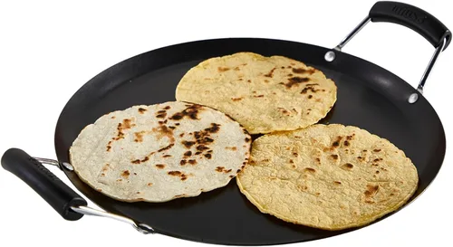 Vista 12 de IMUSA USA, Comal Grande Redondo de Acero al Carbono Negro con Asas de Baquelita, 14" Revestimiento de superficie antiadherente, asas de baquelita