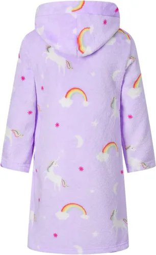 Vista 6 de Umeyda Girls Fleece Hooded Robes, Warm Printed Bath Robe for Kids Soft Fuzzy Bathrobe for Gifts, 1-12 Years