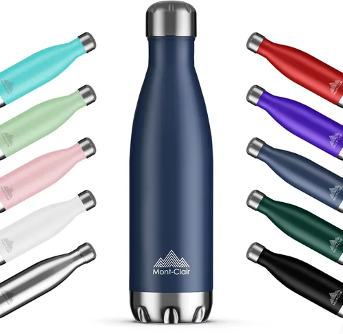 Vista 11 de Mont-Clair H2O - Botella de agua de acero inoxidable aislada al vacío, sin BPA, botella de bebidas frías 12 horas y calientes las 24 horas, metal