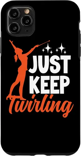 Vista 4 de Funda para iPhone 12 mini Just Keep Twirling Baton Twirler Majorette Twirl Dancer