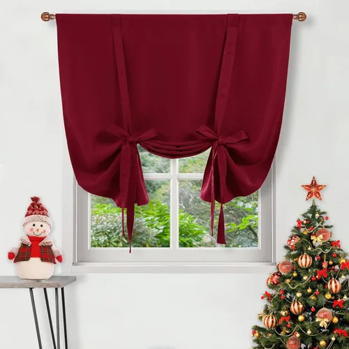 Vista 68 de DWCN Cortinas Opacas - Persiana Enrollable con Lazos para Ventana, Aislamiento Térmico, Oscurecimiento de Habitación, Cortinas con Bolsillo