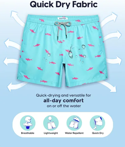 Vista 2 de maamgic Trajes de baño para hombre de 5 pulgadas con forro de malla, traje de baño de secado rápido para hombre, pantalones cortos de natación