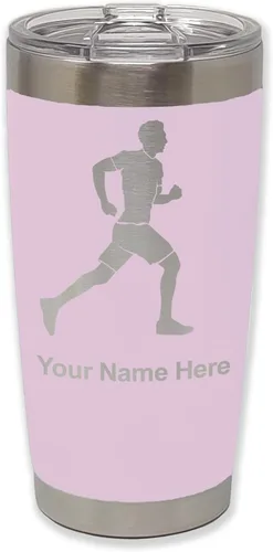 Vista 10 de LaserGram Personalized 20oz Tumbler, Running Man (Black)