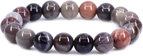 Vista 44 de Amandastone Pulsera elástica de cuentas redondas de 0.394 in con piedras preciosas naturales de 7 pulgadas Bloodstone africano