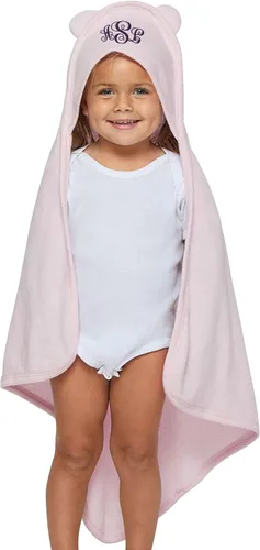 Vista 2 de TEEAMORE Toalla de baño personalizada con capucha para bebé con orejas, añade tu monograma bordado toalla suave infantil infantil Bailarina