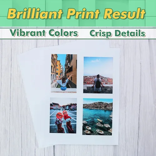 Vista 3 de Papel adhesivo brillante Koala para impresora de inyección de tinta y láser, papel adhesivo fotográfico imprimible, 20 hojas de 8.5x11 pulgadas