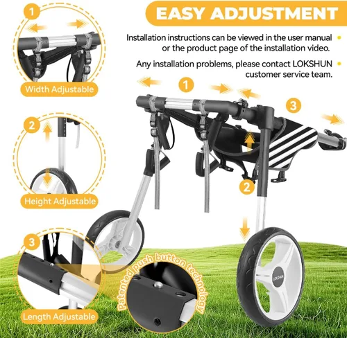 Vista 4 de Large Dog Wheelchair for Back Legs with Multi-Function Pet Lift, Wheelchair for Dogs Thickened, Adjustable Back Leg Dog Wheel Chair, Dosg Carts with