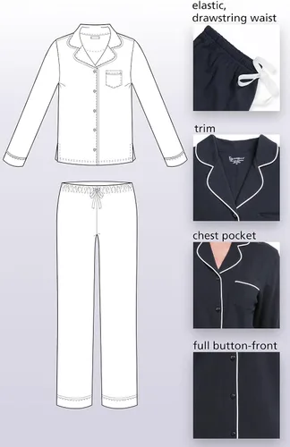 Vista 6 de PajamaGram Conjunto de pijama para mujer – Pijama para mujer, jersey novio, 100% algodón