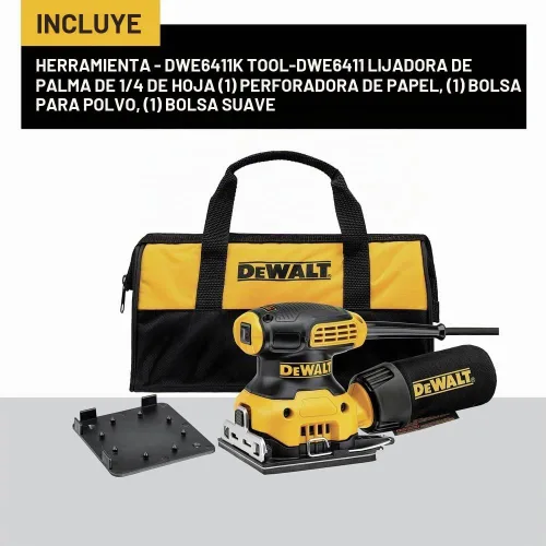 Vista 3 de DeWalt DWE6411K - Set de lijadora de mano, hoja 1/4