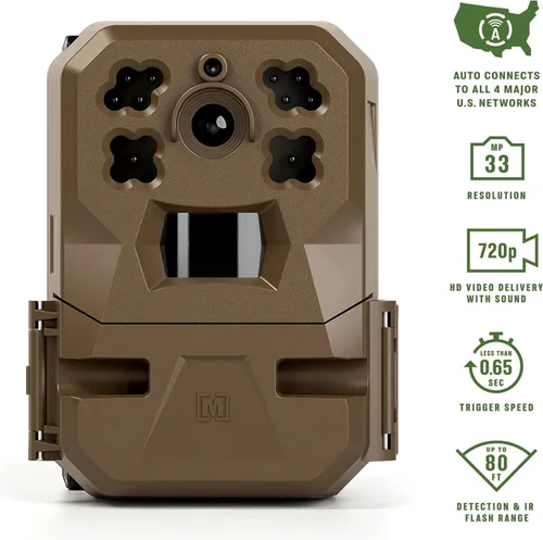Vista 4 de Moultrie Edge Cellular Trail Cámara con batería recargable de iones de litio, conexión automática, cobertura nacional, video de 720p con audio