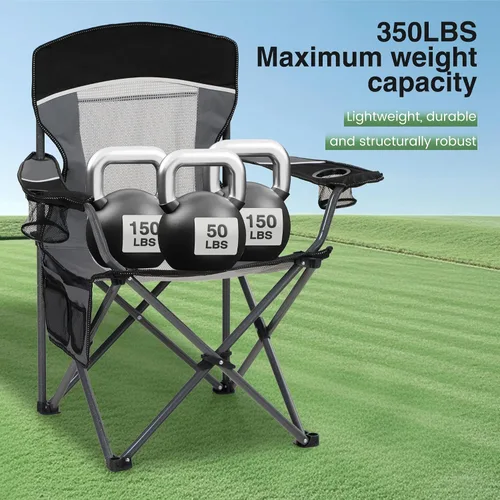 Vista 5 de HIGH POINT SPORTS Oversized Portable Mesh Camping Folding Chair