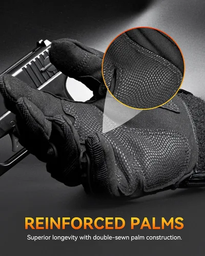 Vista 3 de KUMGIM Guantes tácticos para hombres y mujeres, guantes de motocicleta negros para pantalla táctil con carcasa dura para Airsoft, paintball