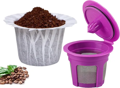 Vista 12 de Haetyly 100 unidades de filtros de papel natural compatibles con Keurig Single Serve 1.0 y 2.0, se ajustan a todas las marcas de cápsulas de café K