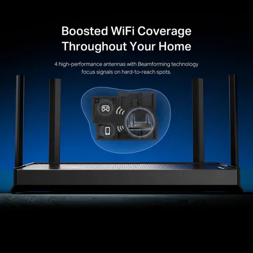 Vista 6 de TP-Link Dual-Band BE3600 Wi-Fi 7 Router Archer BE230 4-Stream Puertos 2×2.5G + 3×1G, USB 3.0, Quad Core de 2.0 GHz, 4 Antenas VPN, EasyMesh