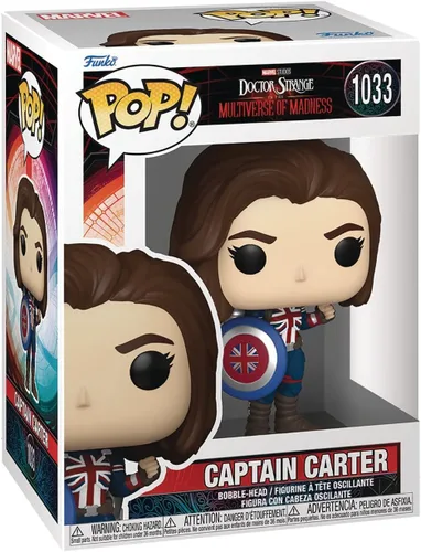 Vista 3 de POP Pop! Marvel: Doctor Strange Multiverse of Madness: Captain Carter Figura de vinilo POP (Con funda protectora compatible con POP Box)