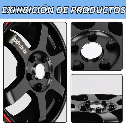 Vista 4 de 20 piezas de tuercas de llanta de extremo cerrado M12X1.5 para llantas de rueda + casquillo (negro)