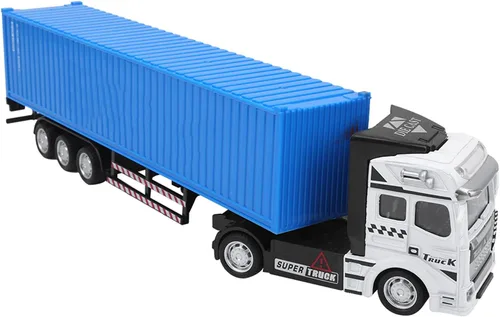 Vista 3 de SUNGOOYUE 1:48 Contenedor camión modelo juguete, simulación niños contenedor camión modelo juguetes para niños regalo juguete (azul)