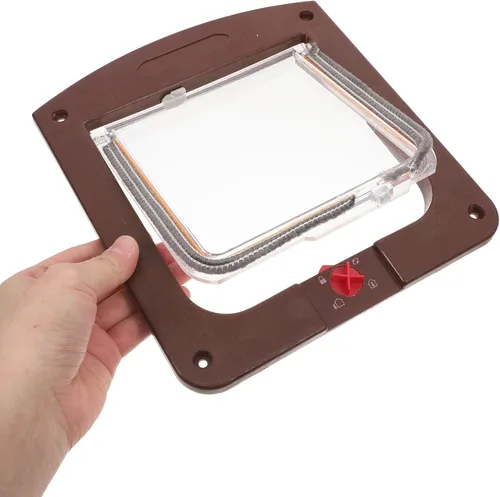 Vista 9 de Heavy Duty Locking Cat Door for Interior Doors Two-Way Pet Access Flap with Safety Lock Abs Construction for Cats and Small Dogs Easy Installation