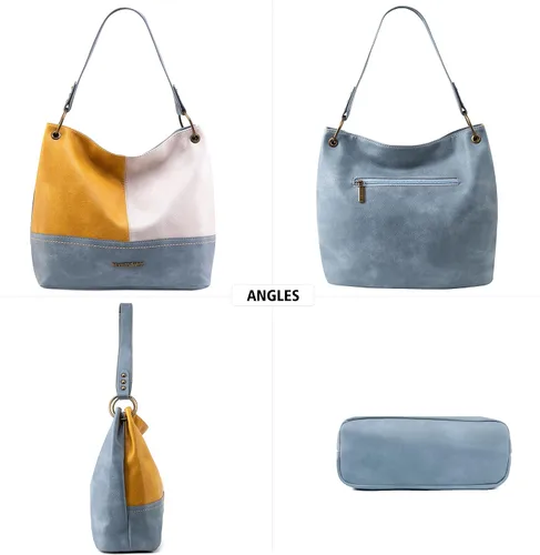 Vista 3 de Montana West Bolso Hobo para mujer con asa superior y bolsillos con cremallera