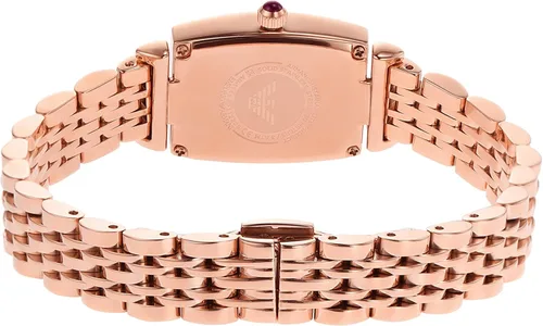 Vista 3 de Emporio Armani Reloj de acero inoxidable de dos manos para mujer modelo AR11488 Cuadrado de oro rosa