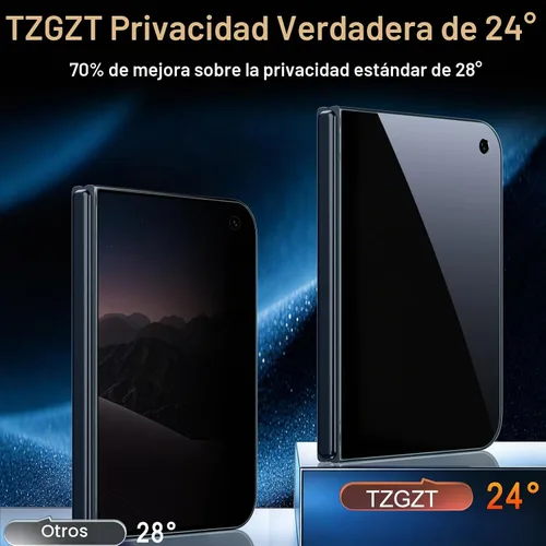 Vista 5 de TZGZT Paquete de 3 protectores de pantalla de privacidad para iPhone Duo Dureza 9H de grado industrial, compatible con fundas, con protectores