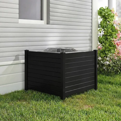 Vista 8 de GIANTEX Valla de aire acondicionado No-Dig, 2 paneles, 48 pulgadas de ancho Negro
