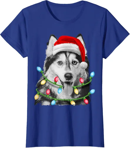 Vista 35 de Camiseta para niños con diseño de hachís siberiano con luces de árbol de Navidad Negro