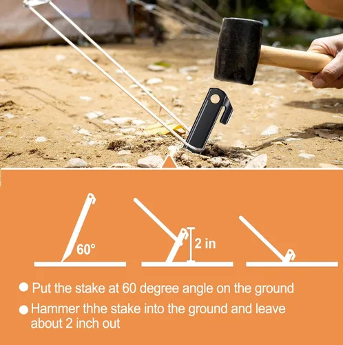 Vista 8 de 16 estacas de plástico resistentes de 12 pulgadas, estacas inflables de repuesto, anclaje de suelo para patio al aire libre para decoraciones