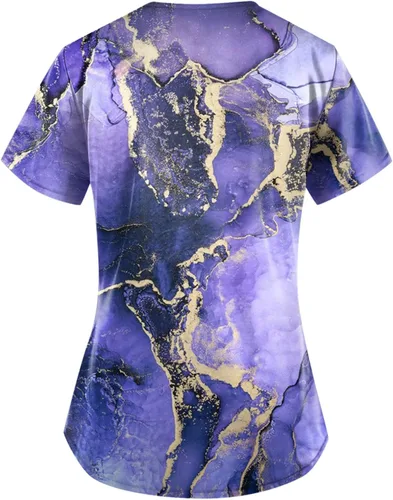 Vista 3 de Fun Scrubs Mujer Scrubs Top Cuello en V Estampado 302