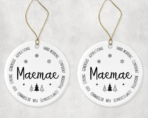 Vista 3 de Adorno descriptivo de maemae, el mejor adorno de maemae del mundo, regalo de recuerdo de Navidad de maemae de hija o hijo, nuevo adorno de maemae