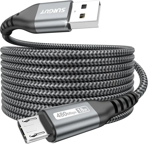 Vista 17 de SUNGUY Cable micro USB corto de 6 pulgadas, paquete de 3, cable USB a micro USB de 0.5 pies, cable de transferencia de datos USB 2.0 trenzado