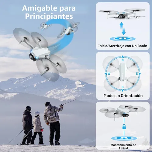 Vista 4 de Drone 2K con cámara para adultos y principiantes, mini dron con 2