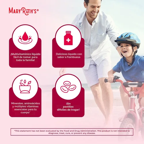 Vista 6 de Multivitamínico para mujeres, hombres y niños, vitaminas líquidas de suplemento de apoyo inmunológico y energético. Impulsor de belleza, vegano, sin