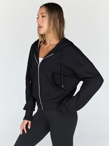 Vista 3 de Trendy Queen Sudaderas con capucha para mujer, con cremallera completa, sudaderas recortadas, chaquetas informales, cómodas, para gimnasio, trajes