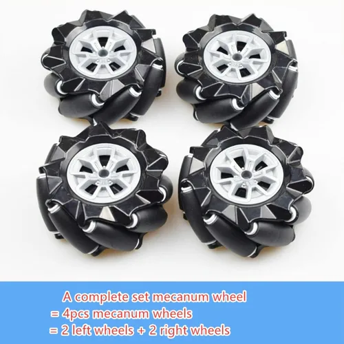 Vista 4 de Mecanum Wheel - Kit de aprendizaje de control de chasis de automóvil para Arduino Raspberry Pie Microbit con motor codificador de CC, Steam AGV ROS