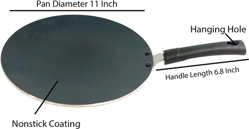 Vista 4 de Roti Pan antiadherente Chapati Tawa Roti Tawa Paratha Tawa Panel de aluminio Grosor 2,6 MM Tortilla Pan Dosa Tava Plancha Pancake