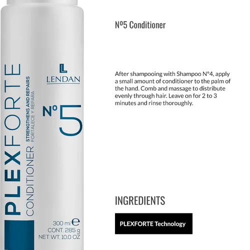Vista 4 de Lendan - Acondicionador Capilar - Acondicionador Nº5 - 10.1 fl oz - Con Tecnología Plexforte - Reduce la Rotura del Cabello - Restaura la Fuerza