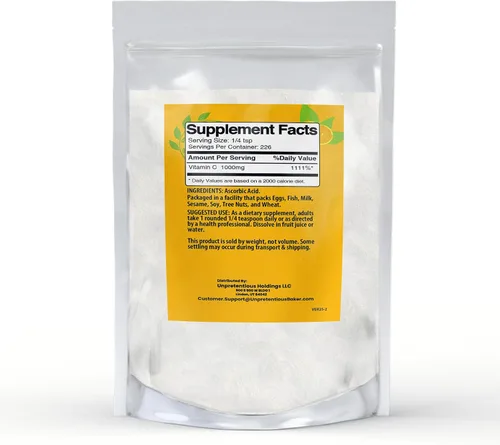 Vista 2 de Unpretentious Vitamina C polvo panadero ácido ascórbico, bolsa resellable (8 onzas)