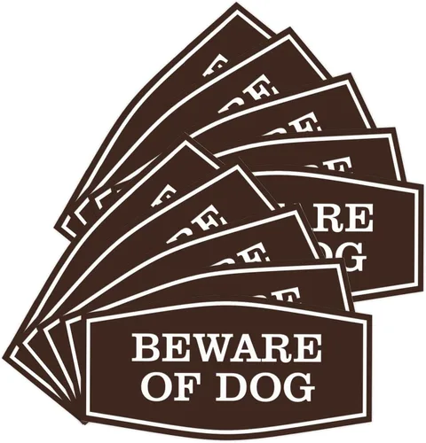 Vista 11 de All Quality Fancy Beware of Dog Letrero Material duradero Señales de seguridad para el hogar Fácil de instalar (negro/oro), mediano, 1 paquete