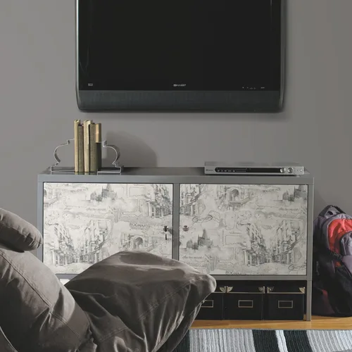 Vista 7 de RoomMates RMK12354PL - Papel tapiz adhesivo con mapa de Harry Potter, color topo