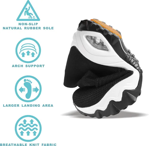 Vista 7 de ENOSKY Zapatos anchos para mujer, zapatos antideslizantes para mujer, zapatos de soporte de arco para mujer, zapatos deportivos hipersuaves