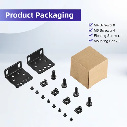 Vista 5 de Kit de oído para rack TP-Link de 19 pulgadas para interruptores de montaje en rack 1U Extensor de ancho de 17.3 a 19 pulgadas