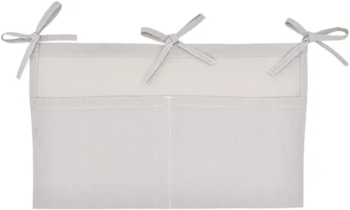 Vista 8 de Bolsa de Almacenamiento Colgante de Lino para Bebé al Lado de la Cama, Organizador de 2 Bolsillos para Cunas de Bebé y Juguetes (Burlywood)