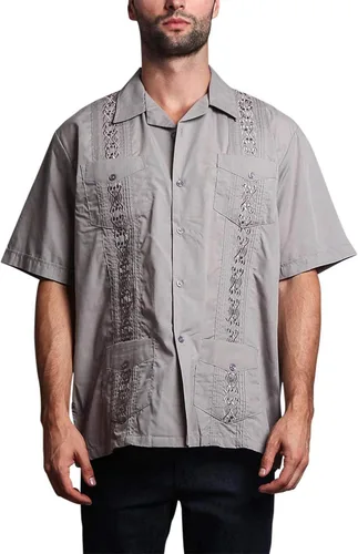Vista 19 de G-style EE. UU. Remera playera mangas cortas de guayabera cubana para hombres